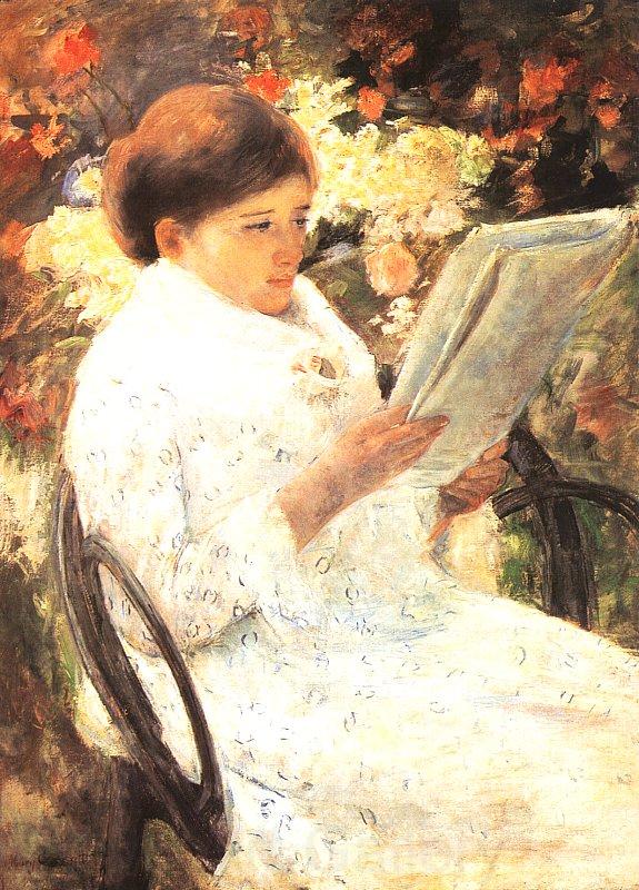 Mary Cassatt Woman Reading in a Garden Spain oil painting art